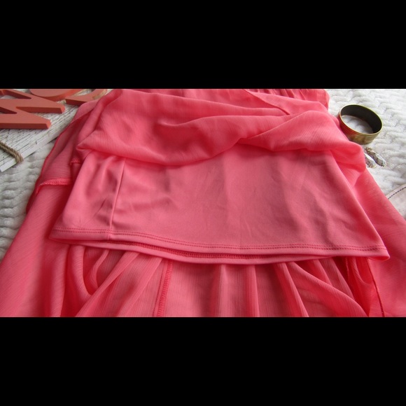 Pink Sheer High Low Skirt - Picture 4 of 6